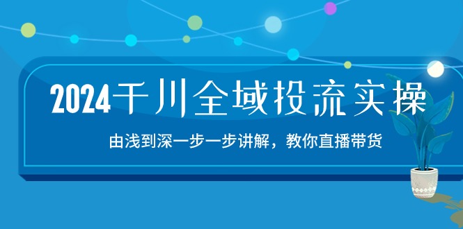 2024千川全域投流精品实操：由谈到深一步一步讲解，教你直播带货（15节）-大伟资源网