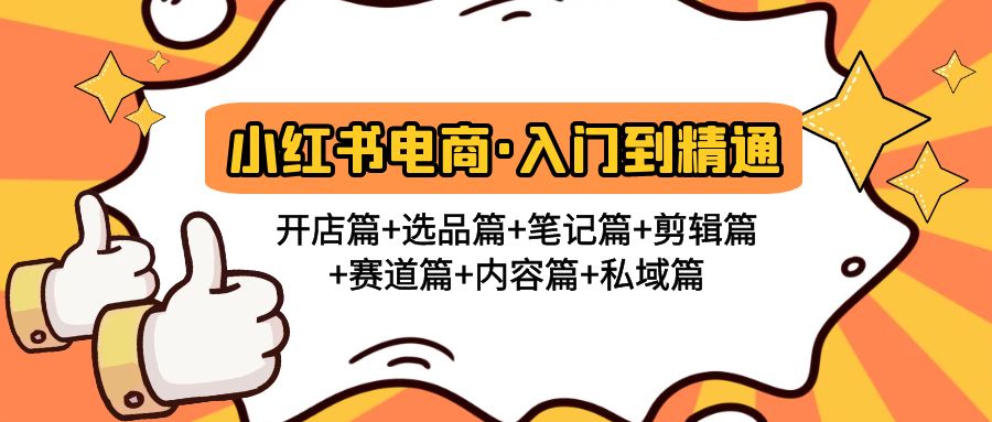 小红书电商入门到精通 开店篇+选品篇+笔记篇+剪辑篇+赛道篇+内容篇+私域篇-大伟资源网