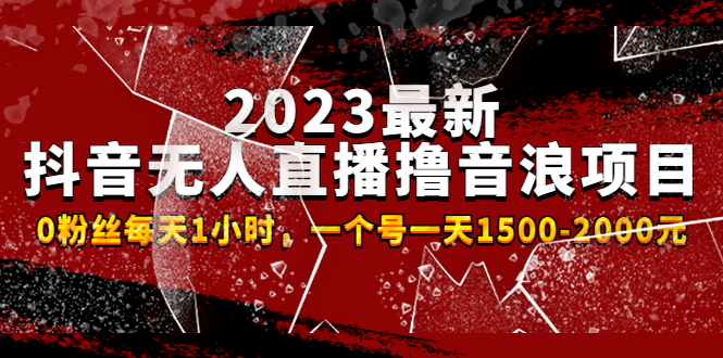 2023最新抖音无人直播撸音浪项目，0粉丝每天1小时，一个号一天1500-2000元 -大伟资源网