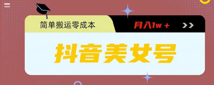 0粉无门槛暴力起号美女号，简单搬运月入1w＋-大伟资源网