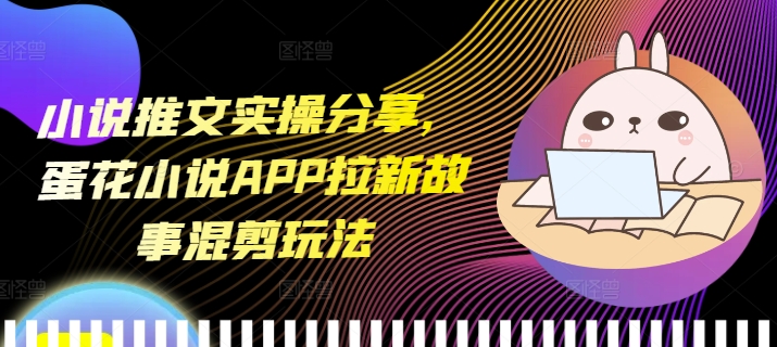 小说推文实操分享，蛋花小说APP拉新故事混剪玩法-大伟资源网