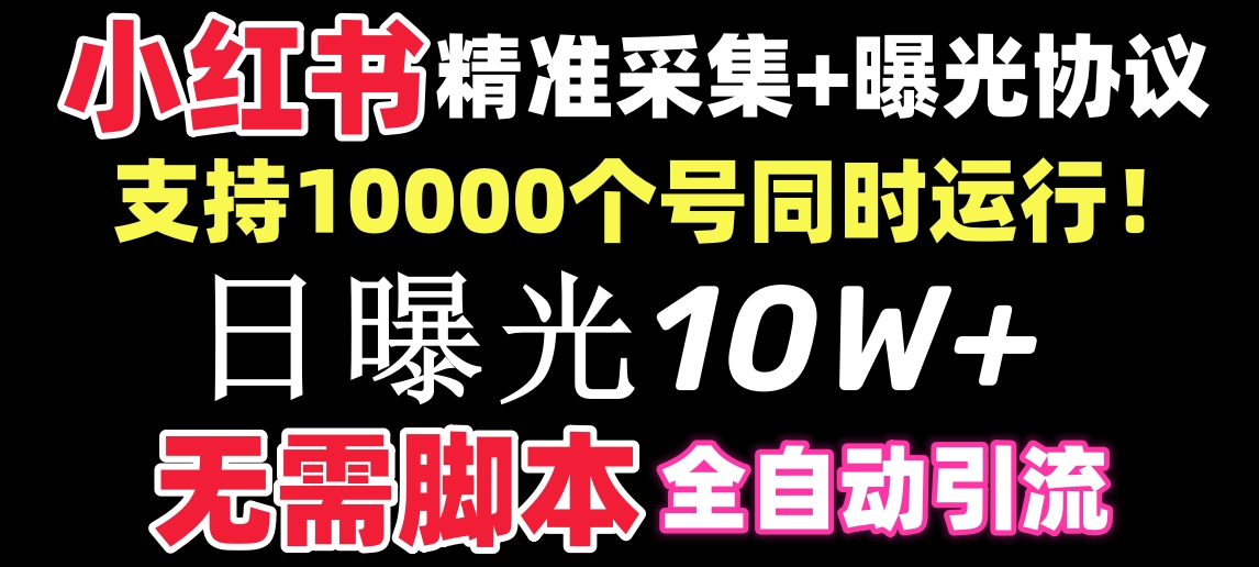 【价值10万！】小红书全自动采集+引流协议一体版！无需手机，支持10000-大伟资源网