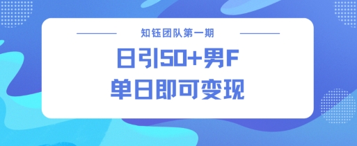男粉引流新方法不违规，当日即可变现-大伟资源网