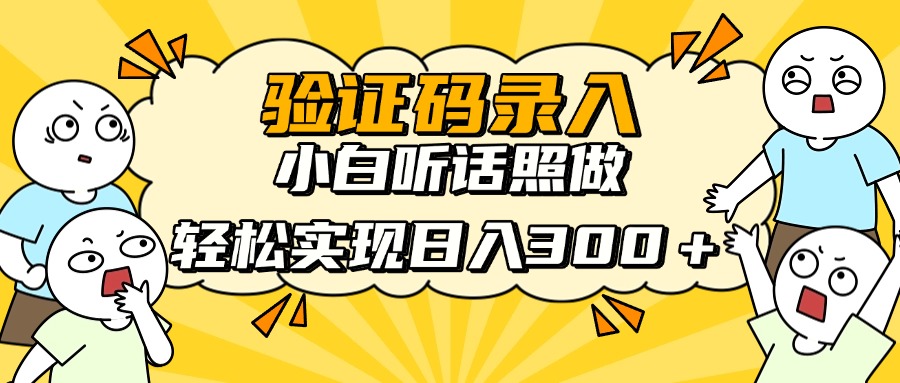 信息录入项目，10秒一单，新手小白听话照做快速上手，实现日入300＋-大伟资源网