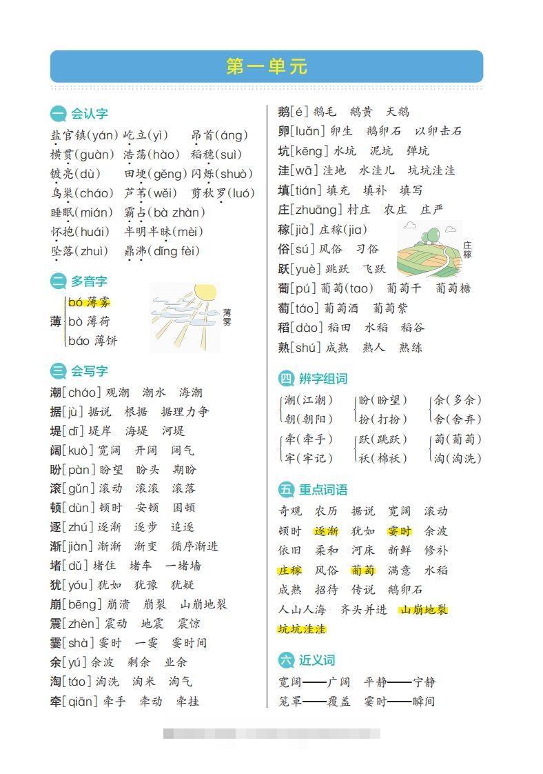 四语文期末（核心考点梳理）-大伟资源网