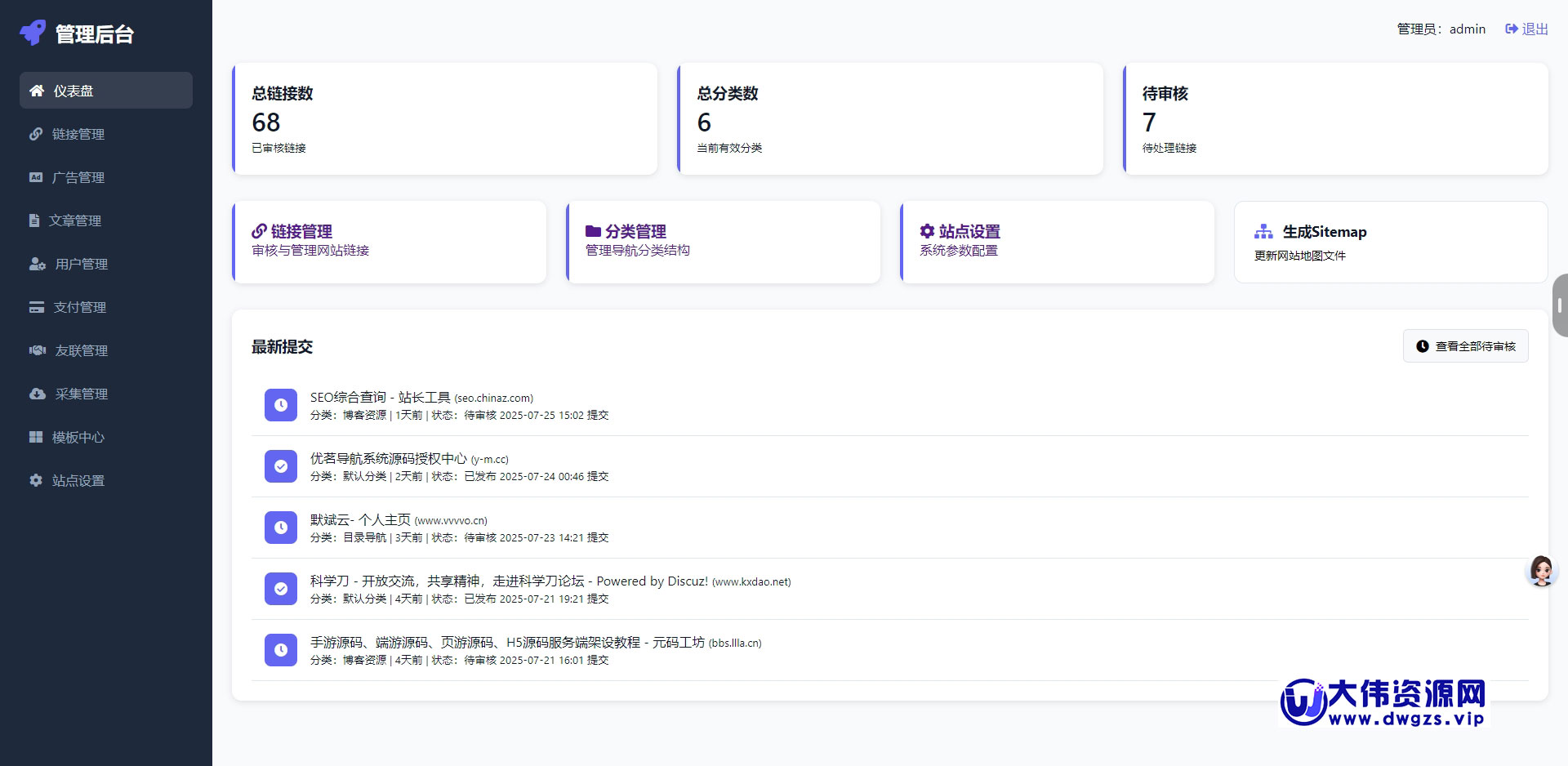 最新优茗导航系统源码/全开源版本/精美UI/带后台/附教程
