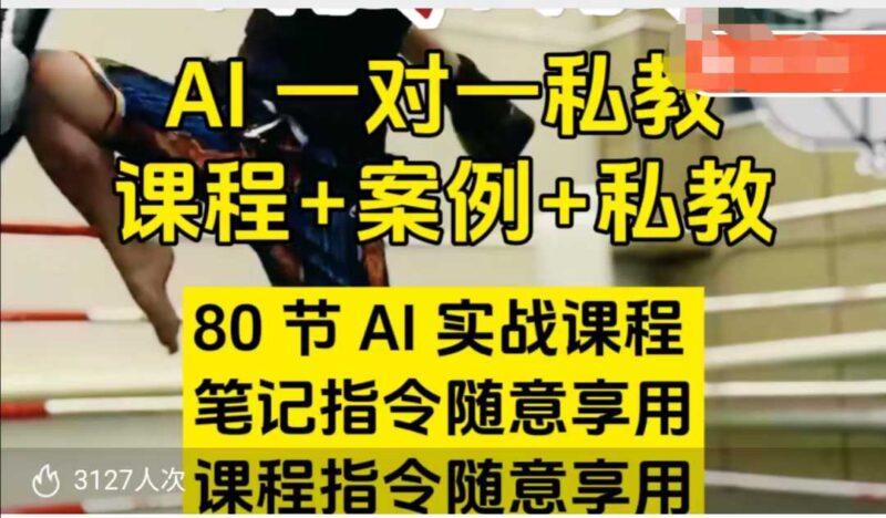 AI指令实战课，课程+案例，80节AI实战课程，笔记指令随意享用，课程指令随意享用(更新26年3月)-大伟资源网