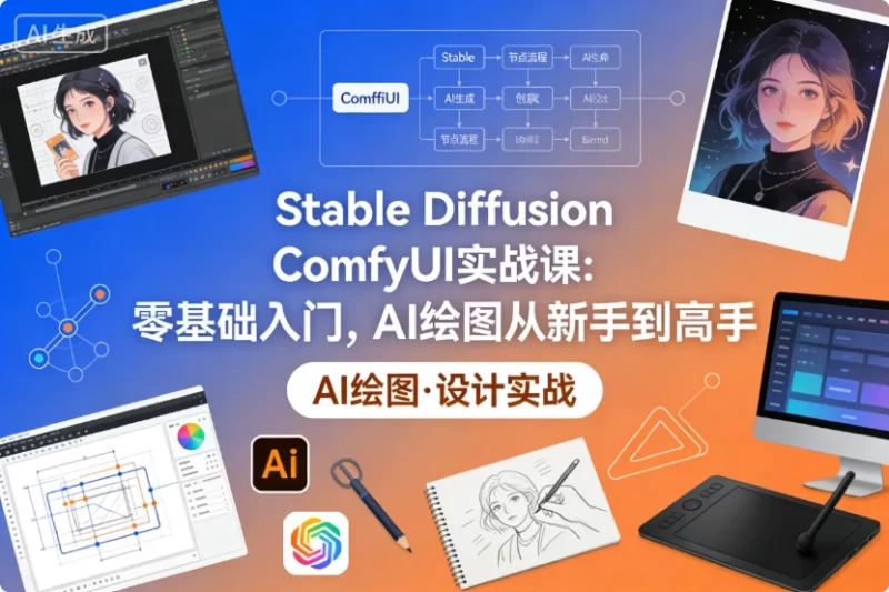 Stable Diffusion ComfyUI实战课：零基础入门，AI绘图从新手到高手-大伟资源网