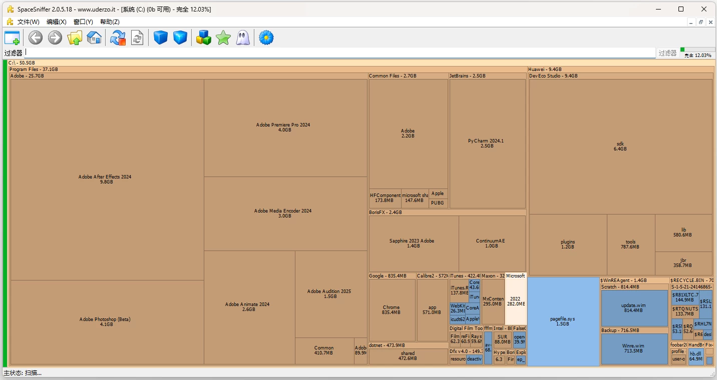 图片[1]-SpaceSniffer 磁盘空间分析工具 v2.2.0.27 汉化绿色版-大伟资源网