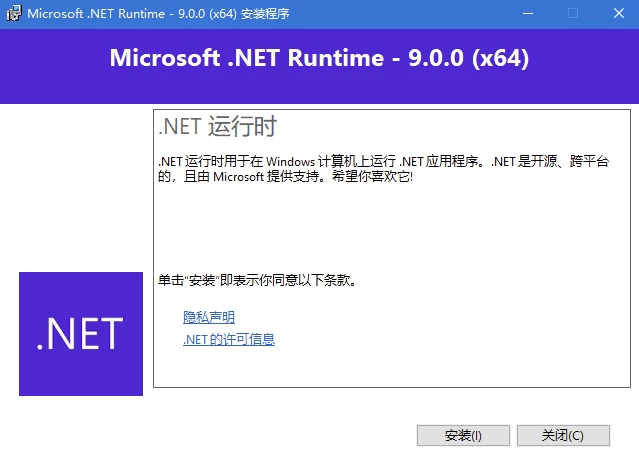 Microsoft .NET Runtime .NET9.0下载 v10.0.5-大伟资源网