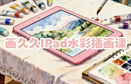 画久久IPad水彩插画课-大伟资源网