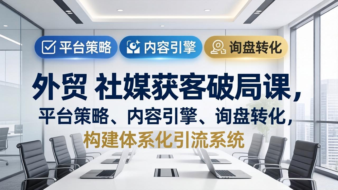 图片[1]-外贸 社媒获客破局课，平台策略、内容引擎、询盘转化，构建体系化引流系统(更新26年3月-大伟资源网