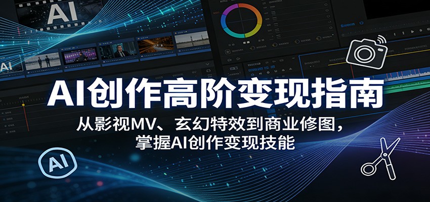 图片[1]-AI创作高阶变现指南：从影视MV、玄幻特效到商业修图，掌握AI创作变现技能-大伟资源网