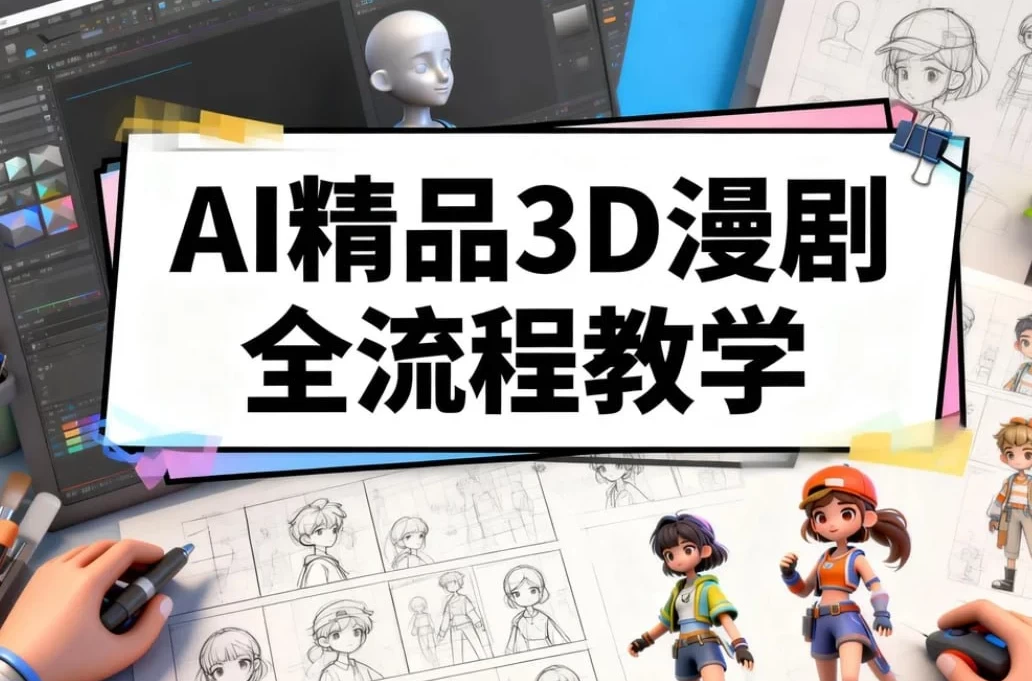 图片[1]-AI精品3D漫剧全流程教学，零基础轻松打造爆款动画短剧-大伟资源网