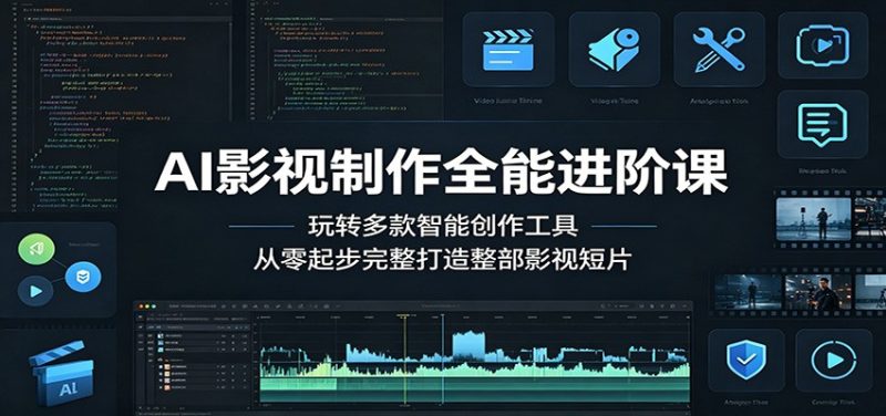 AI影视制作全能进阶课：玩转多款智能创作工具，从零起步完整打造整部影视短片-大伟资源网