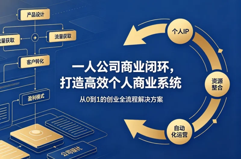 一人公司商业闭环，打造高效个人商业系统-大伟资源网