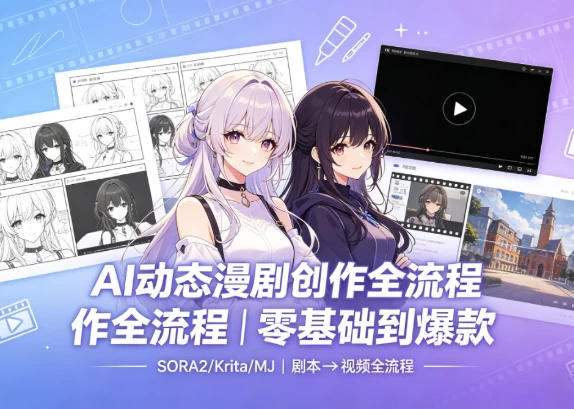AI动态漫剧制作全流程教程-大伟资源网