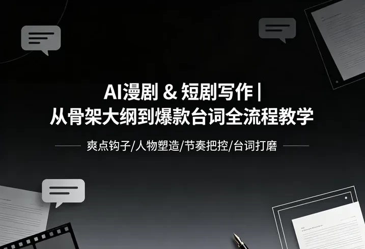 AI漫剧 & 短剧写作｜从骨架大纲到爆款台词全流程教学-大伟资源网