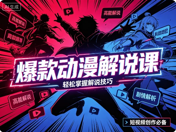 爆款动漫解说课-大伟资源网