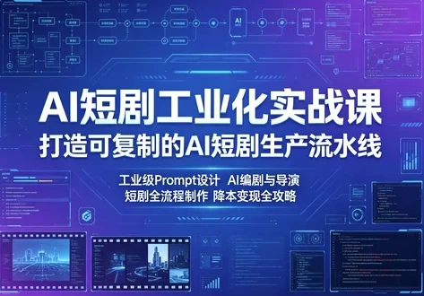AI短剧工业化实战课 打造可复制的AI短剧生产流水线-大伟资源网