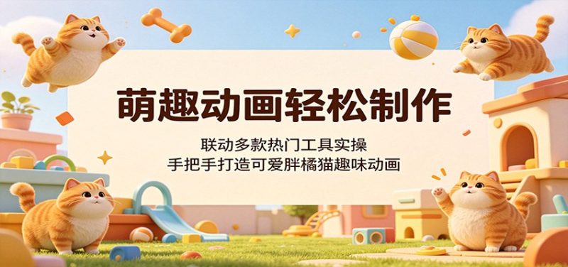 萌趣动画轻松制作，联动多款热门工具实操，手把手打造可爱胖橘猫趣味动画-大伟资源网