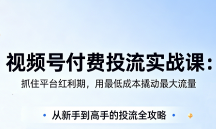 渔财老师·视频号付费投流实战课(更新5月)-大伟资源网