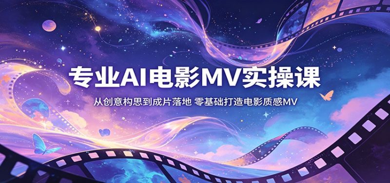 专业AI电影MV实操课：从创意构思到成片落地，零基础打造电影质感MV-大伟资源网