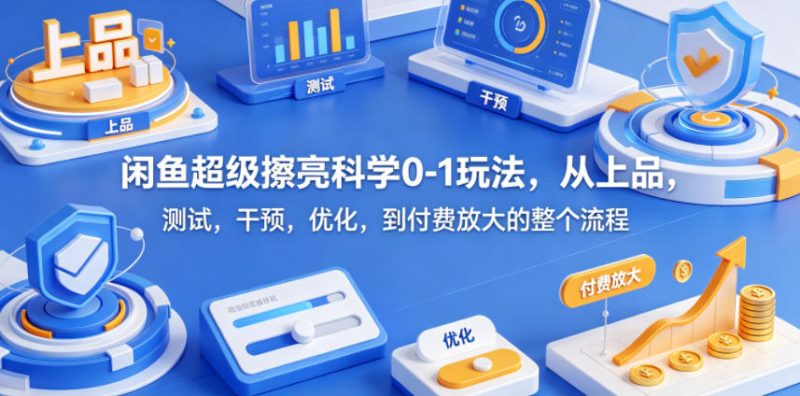 闲鱼超级擦亮科学0-1玩法，从上品，测试，干预，优化，到付费放大的整个流程-大伟资源网