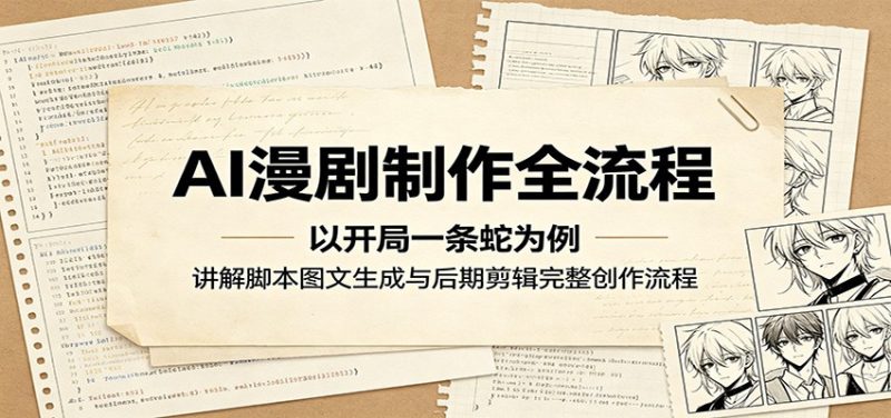 AI漫剧制作全流程：以开局一条蛇为例，讲解脚本图文生成与后期剪辑完整创作流程-大伟资源网