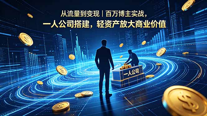 从流量到变现｜百万博主实战，一人公司搭建，轻资产放大商业价值-大伟资源网