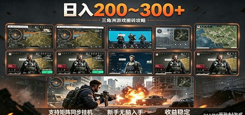 日入200~300+ 三角洲全自动搬砖项目，新手零门槛即可无脑入手-大伟资源网