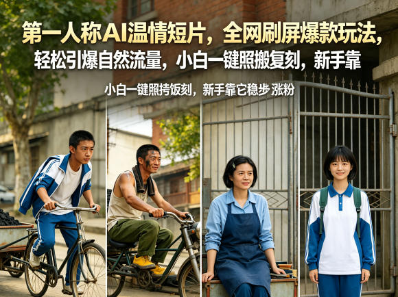 第一人称AI温情短片，全网刷屏爆款玩法，轻松引爆自然流量，小白一键照搬复刻，新手靠它稳步涨粉-大伟资源网