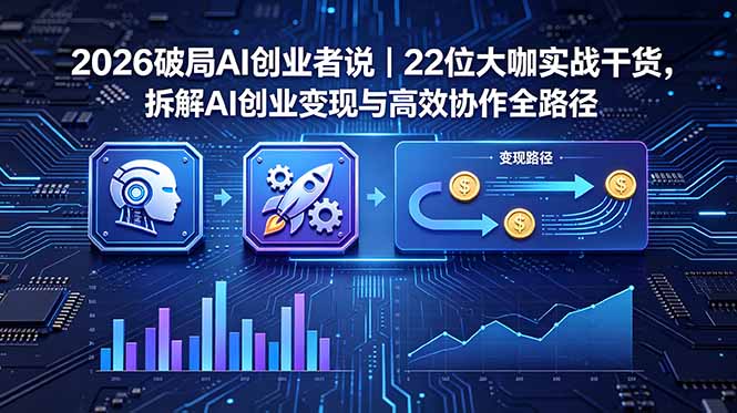 2026 破局 AI 创业者说｜22 位大咖实战干货，拆解 AI 创业变现与高效协作全路径-大伟资源网