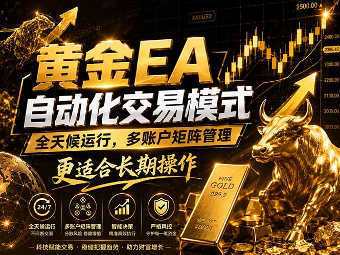 黄金EA量化：多窗口矩阵稳定运行，系统自动执行，收益空间持续放大-大伟资源网