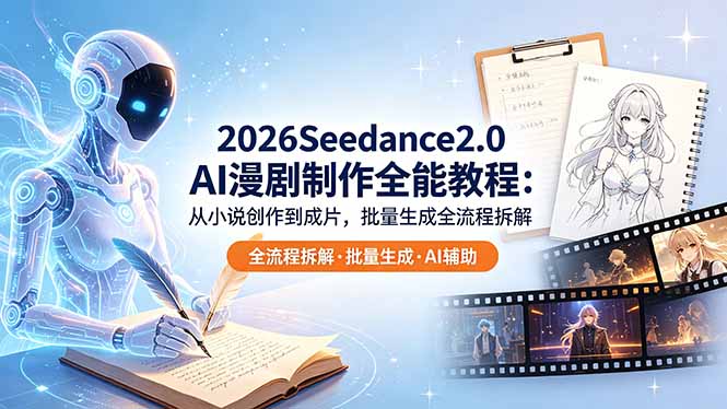 2026Seedance2.0 AI制作全能教程：从小说创作到成片，批量生成全流程拆解-大伟资源网