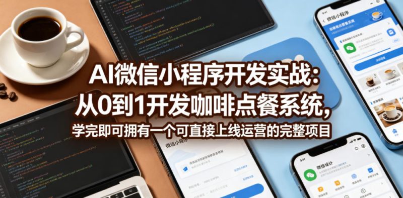 AI微信小程序开发实战：从0到1开发咖啡点餐系统，学完即可拥有一个可直接上线运营的完整项目-大伟资源网