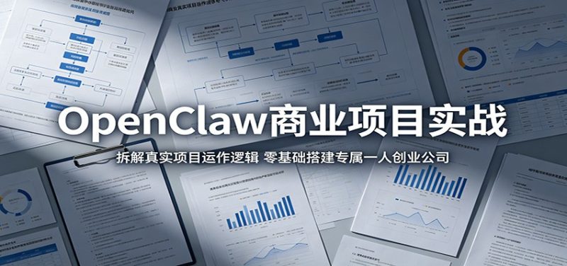 OpenClaw商业项目实战：拆解真实项目运作逻辑，零基础搭建专属一人创业公司-大伟资源网