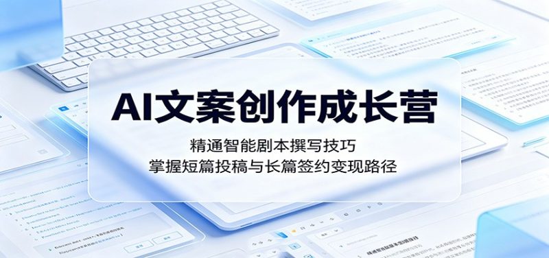 AI文案创作成长营：精通智能剧本撰写技巧，掌握短篇投稿与长篇签约变现路径-大伟资源网