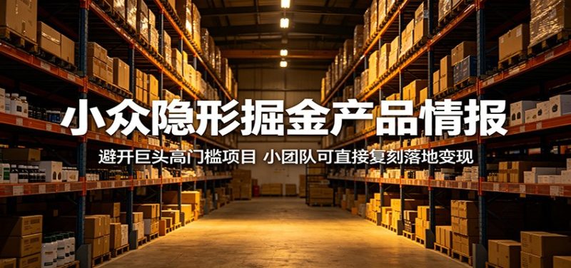 小众隐形掘金产品情报：避开巨头高门槛项目，小团队可直接复刻落地变现-大伟资源网