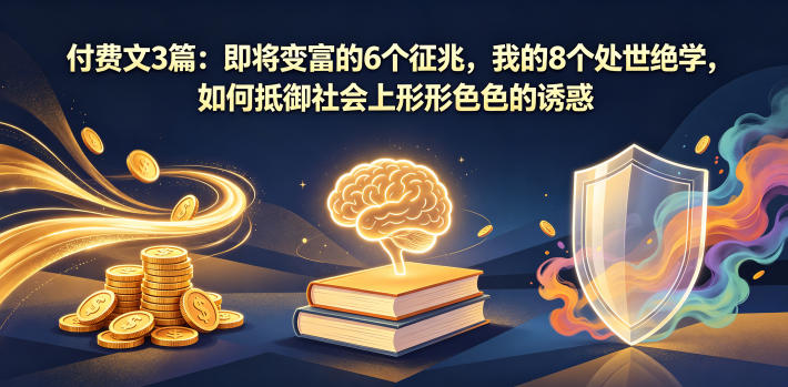 付费文3篇：即将变富的6个征兆，我的8个处世绝学，如何抵御社会上形形色色的诱惑-大伟资源网