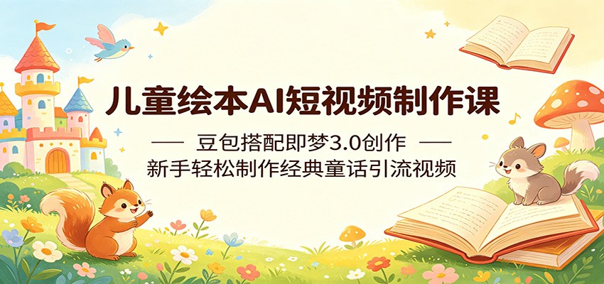 图片[1]-儿童绘本AI短视频制作课：豆包搭配即梦3.0创作，新手轻松制作经典童话引流视频-御文网
