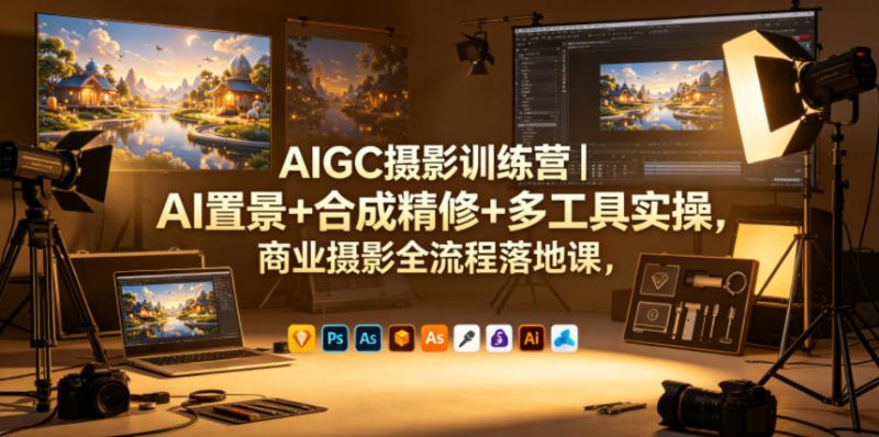 AIGC摄影训练营｜AI置景+合成精修+多工具实操，商业摄影全流程落地课-大伟资源网