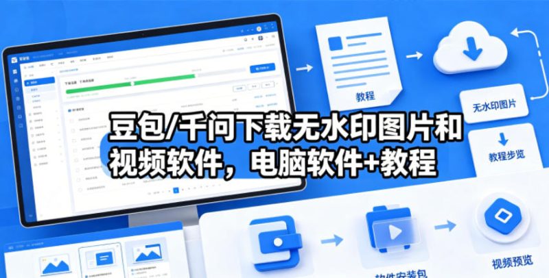 豆包/千问下载无水印图片和视频软件，电脑软件+教程-大伟资源网