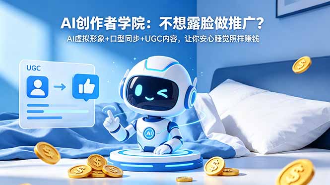 AI创作者学院：不想露脸做推广？AI虚拟形象+口型同步+UGC内容，让你安心睡觉照样赚钱-大伟资源网
