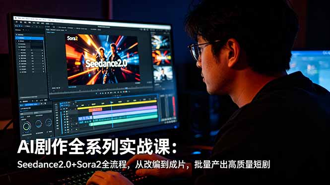 AI剧作全系列实战课：Seedance2.0+Sora2全流程，从改编到成片，批量产出高质量短剧-大伟资源网