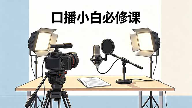 口播小白必修课：录像收音灯光设备+脚本撰写，搭专业级录制场景-大伟资源网
