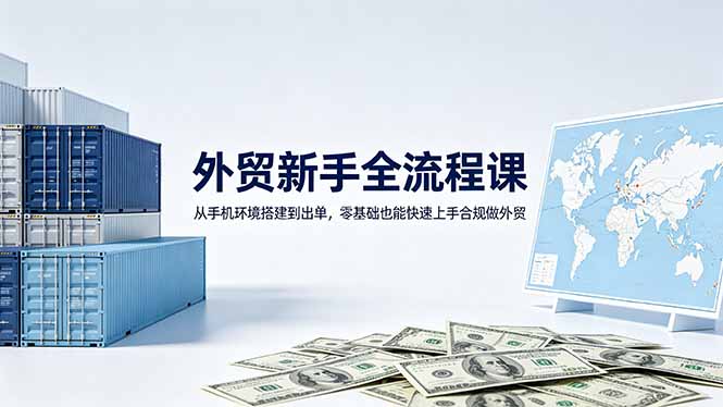外贸新手全流程课：从手机环境搭建到出单，零基础也能快速上手合规做外贸-大伟资源网