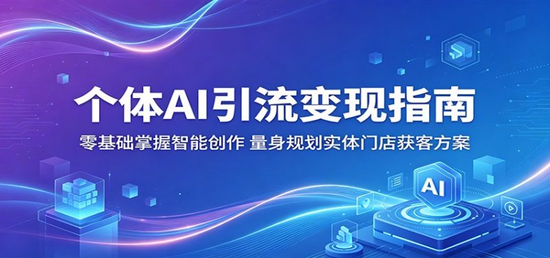 个体AI引流变现指南：零基础掌握智能创作，量身规划实体门店获客方案-大伟资源网