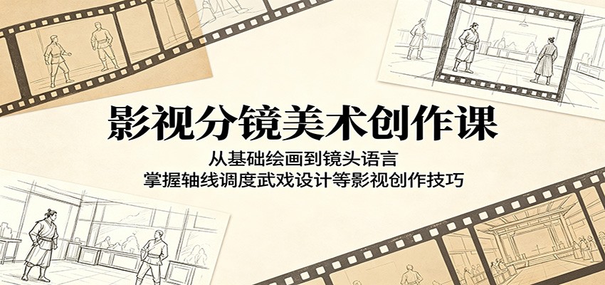 图片[1]-影视分镜美术创作课：从基础绘画到镜头语言，掌握轴线调度武戏设计等影视创作技巧-御文网