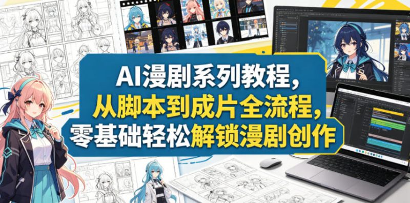AI漫剧系列教程，从脚本到成片全流程，零基础轻松解锁漫剧创作-大伟资源网